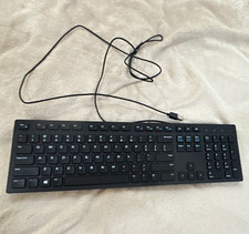 Slim Wired USB Full-Size Keyboard Black English QWERTY Enhanced Function Keys