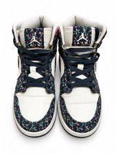 Nike Air Jordan 1 Mid SE GS Floral CanvasFJ3451-001 Size 5.5Y Pre-owned 