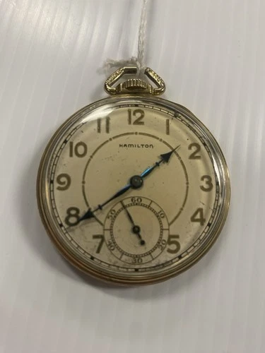 Antique Hamilton USA 17 Jewel 14 K Gold Filled Pocket Watch