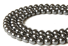 150Pcs 6Mm Black Hematite Beads Natural Gemstone Beads round Loose Beads for Jew