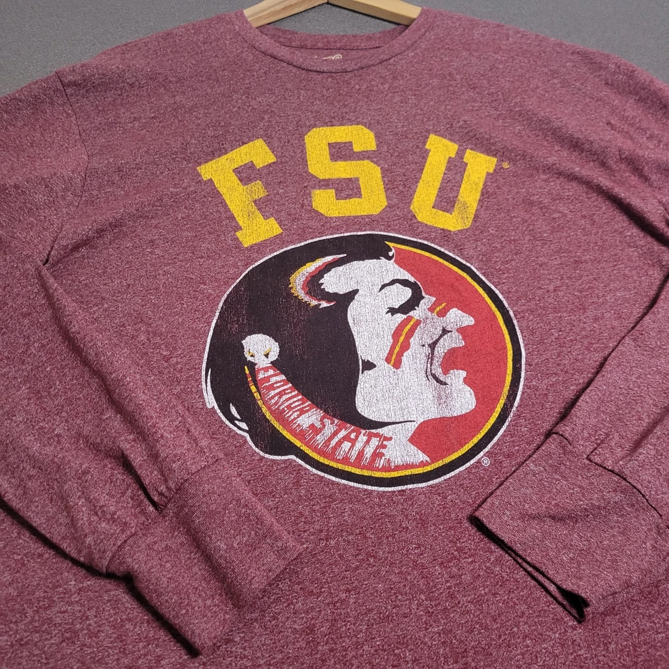 FSU Seminoles Mens Large T-Shirt Red Florida State University Retro Brand USA - Image 2 of 4
