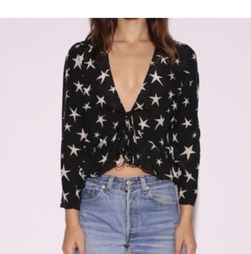 Realisation Par Bianca wrap top Shirt Blouse in Star Struck XS New - Picture 2 of 4