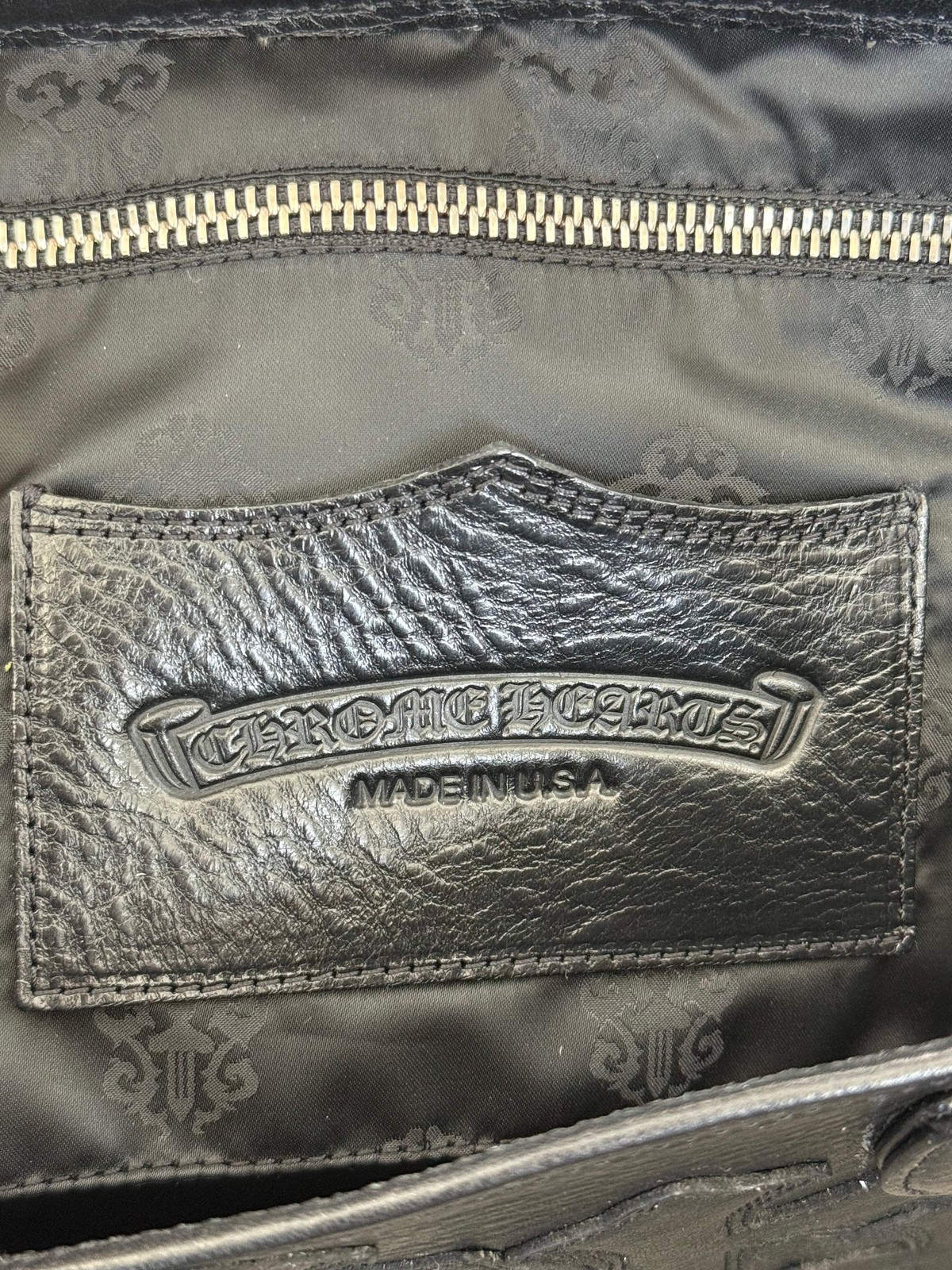 Chrome Hearts Black Leather Cross Patch Tote Bag image 6