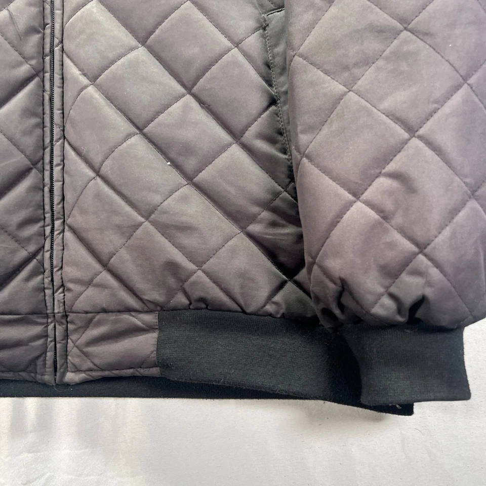 Jaqueta Mount Union Purple Raiders masculina grande preta acolchoada treinador de estádio zíper completo - Imagem 4 de 4