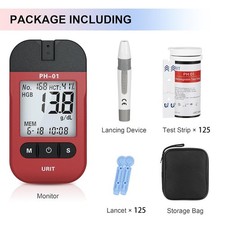 URIT Blut H&auml;moglobin Test Kit + 125 Teststreifen, H&auml;moglobintest f&uuml;r Zuhause