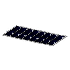 Kit de structure pour huit panneaux photovoltaïques verticaux orientés vers l...