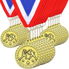 30 Pcs Award Medals Bulk 2'' Gold Trophy Award Winner Metal First Place with ...