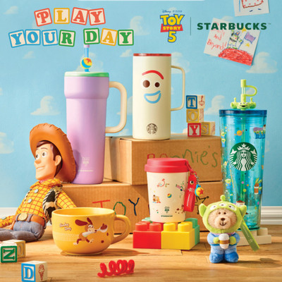 Starbucks Korea Toy Story 5 MD Buzz Woody Bearista Tumbler Mug