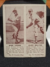 1941 Double Play Baseball Card #93-94 Babe Young &amp; Cliff Melton VG/EX