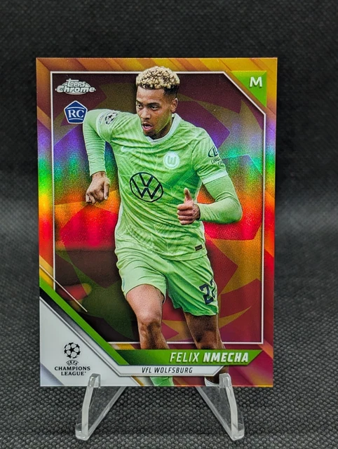 2021-22 Topps Chrome UCL Red & Orange Starball SP Felix Nmecha RC card #170