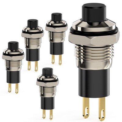 DIYhz Push Button Switch, Self-Locking Mini Switches Latching D-5B, black 