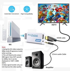 Portable Wii to HDMI Wii2 HDMI Full HD Converter Audio Output Adapter TV