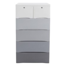 White Dresser for Bedroom, Tall 5 Drawer Dresser with Sturdy Base Wood Storage