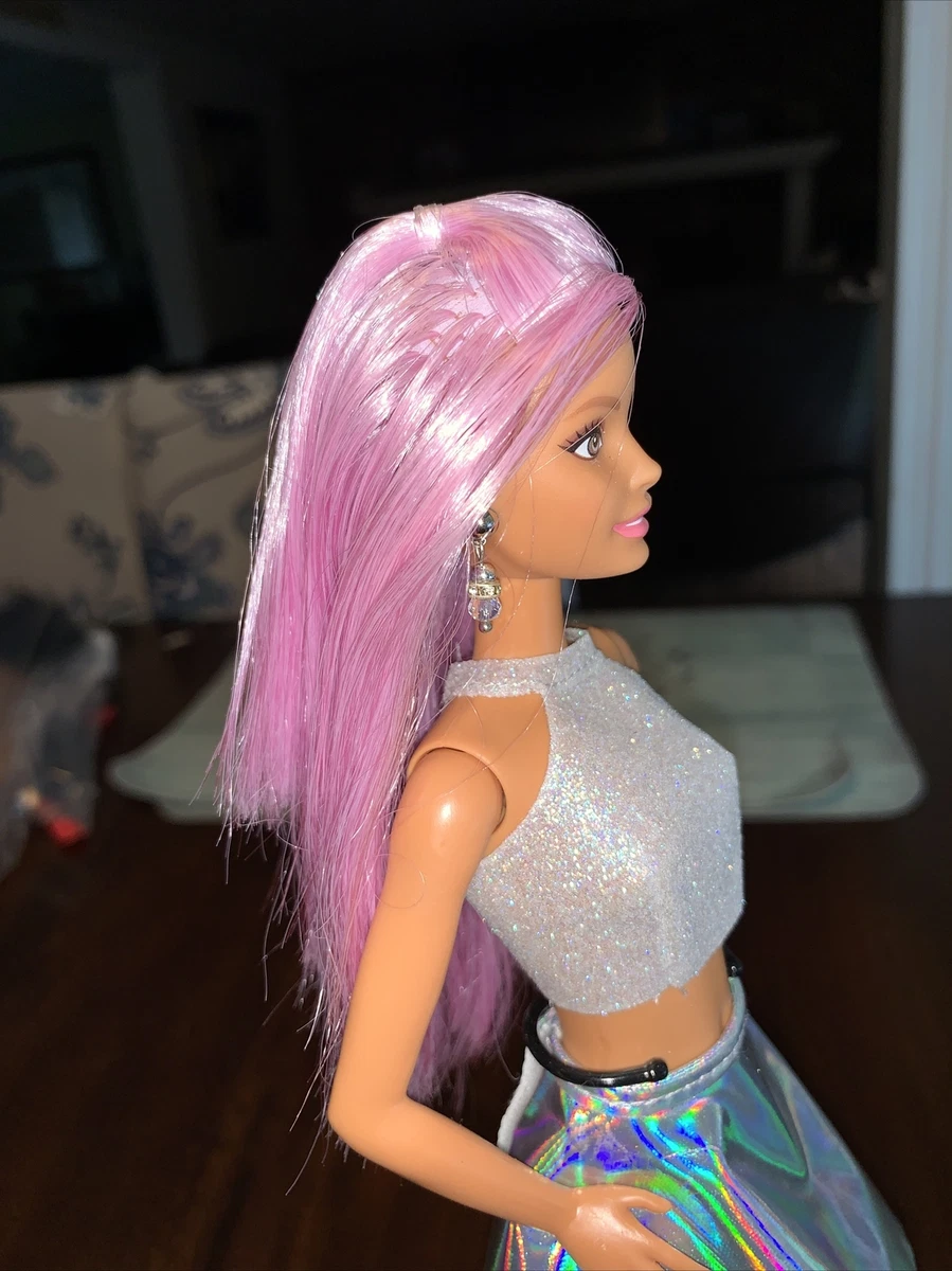 POP STAR ROCK STAR BARBIE BROWN EYES OUTSTANDING LAVENDER PURPLE HAIR  Custom | eBay