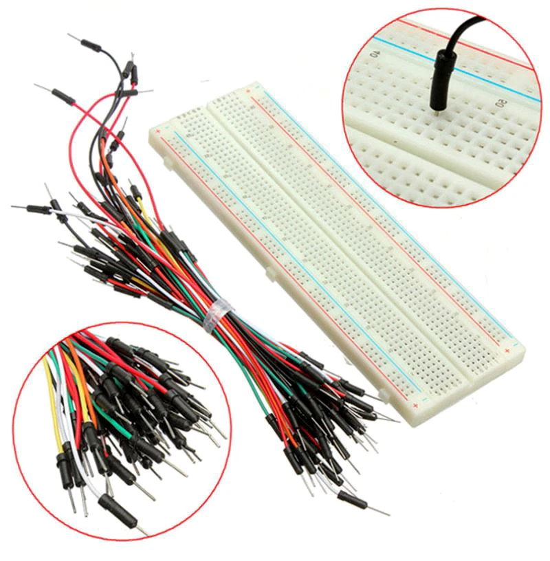 KT-ELEKTRONIC 830 Kontakte Steckboard Steckbrett Breadboard + Jumper Wire Kabel Set