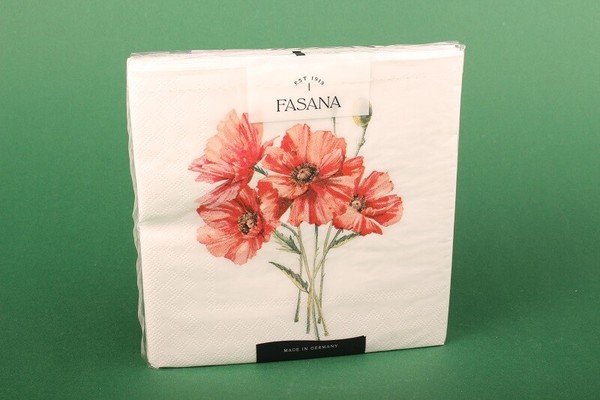 "Servietten \"Poppy\" Fasana Papierservietten 33X33 Fasana Blumen BlüTen Tischdeko"-image