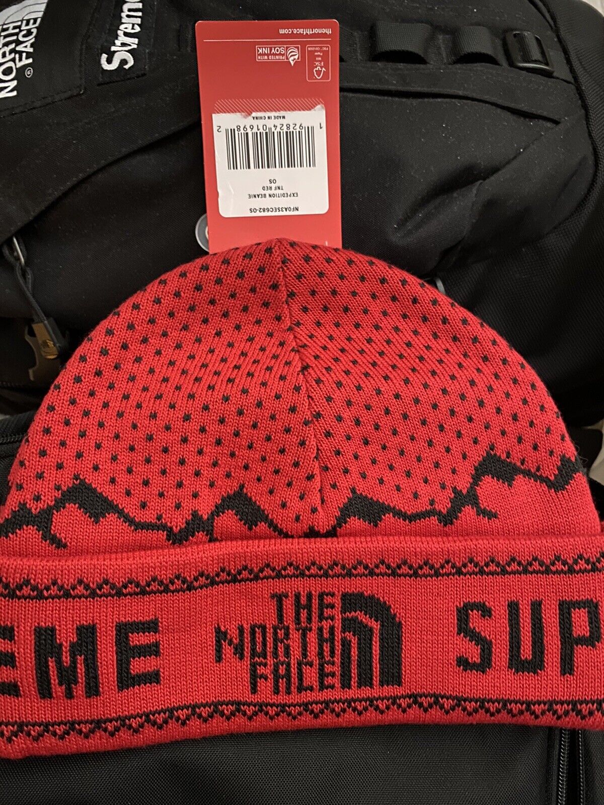 Supreme The NORTH FACE Fold Beanie Hat OS One Size FW18BN1 Red Black FW18