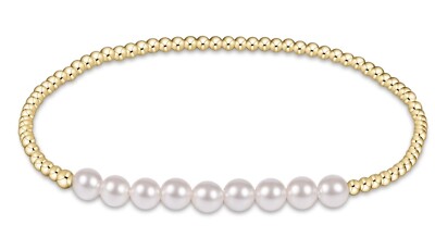 Enewton Classic Gold-filled Bliss Pearl 2.5mm Beaded Stretch Stack Bracelet New