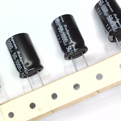 1000uF 50V 105°C ELECTROLYTIC CAPACITORS High Temp PCB Mount RubiCON 2/5/10