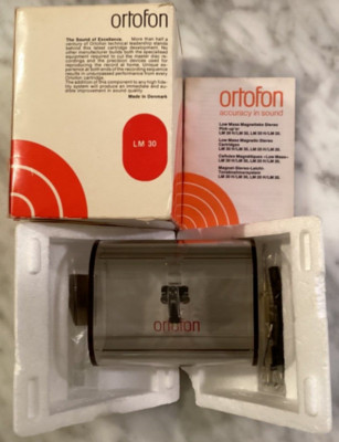 ORTOFON LM 30 NEW CARTRIDGE & NEW GENUINE ORTOFON 30 STYLUS IN PLASTIC CASE +BOX