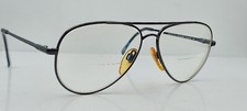 Vintage Luxottica Challenger Black Pilot Metal Sunglasses Italy FRAMES ONLY