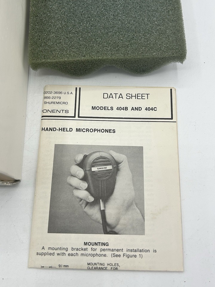 Shure 404B Microphone in Original Box **Damaged Box** NOS eBay