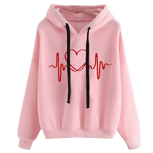 Womens Cute Printing Sweatshirts Print Long Sleeve Hoodie Pullover Tops |  eBay