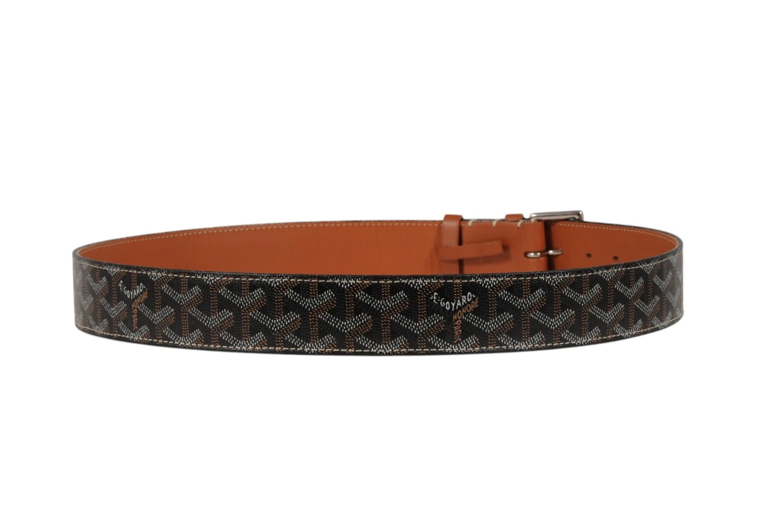 Cintura uomo Goyard Florida taglia 100 33 34 nera goyardine tela pelle 5 fori