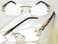 Men Classy Elegant Modern Retro Hip Hop Square Clear Lens EYE GLASSES Gold Frame