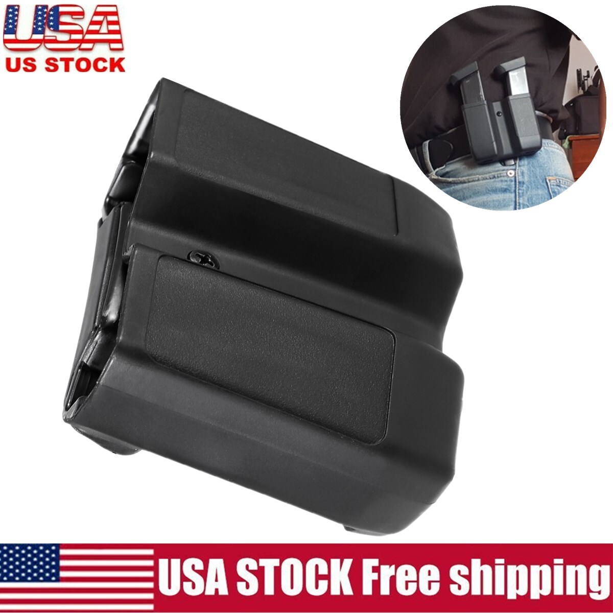 Tactical Double Mag Case Single/Double Stack Mag Holster for 1911/9mm To .45 Cal-image