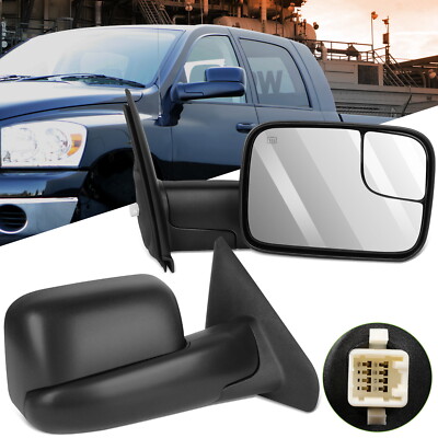 Passenger Side View Mirror For 02 08 Dodge Ram 1500 2500 3500 Tow Power 
