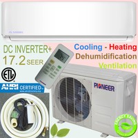 Pioneer 12000 Btu 17 Seer Dc Inverter+ Ductless Mini Split Heat Pump System 120v Pioneer 12000 Btu 17 Seer Dc Inverter+ Ductless Mini Split Heat Pump System 120v