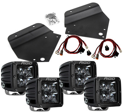 RIGID LED Fog Light Kit w/ 4 Midnight Black PRO Lights for 10-14 Ford Raptor SVT