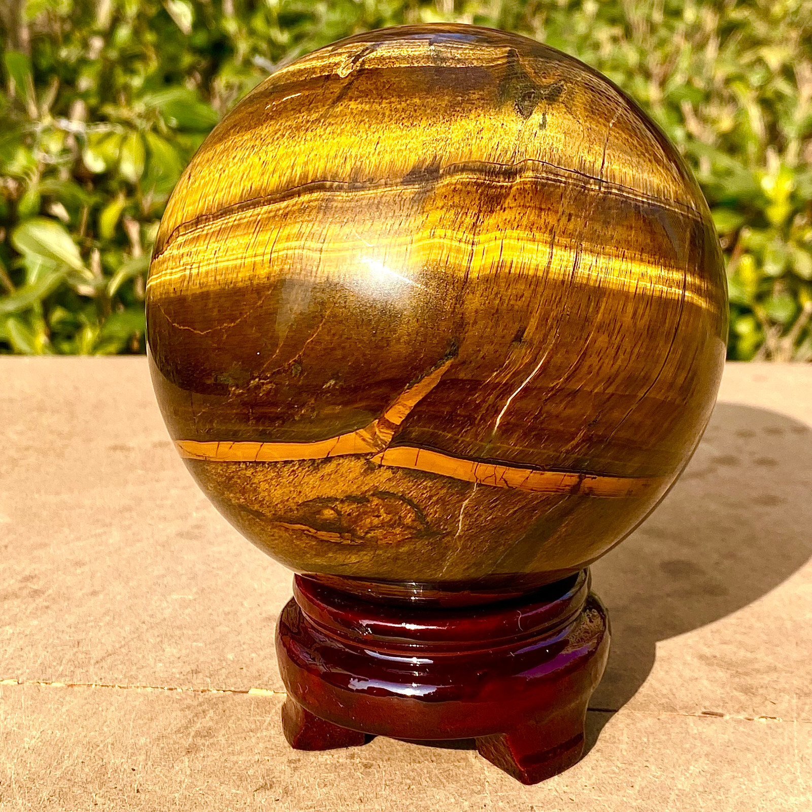 4.49LB Natural Tiger Eye Stone Crystal Ball for Reiki Healing