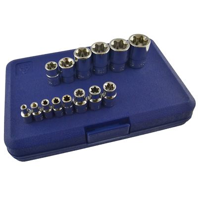 Buchsen Torx Star E Buchsen flach E4 - E24 gemischter Antrieb 14-teiliger Satz