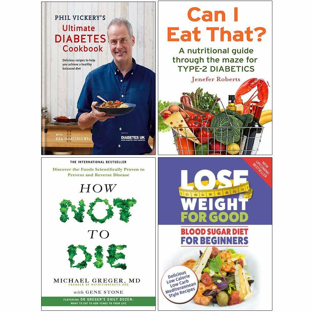 Ultimate Diabetes Cookbook,Can I Eat That,How Not To Die 4 Books Collection Set