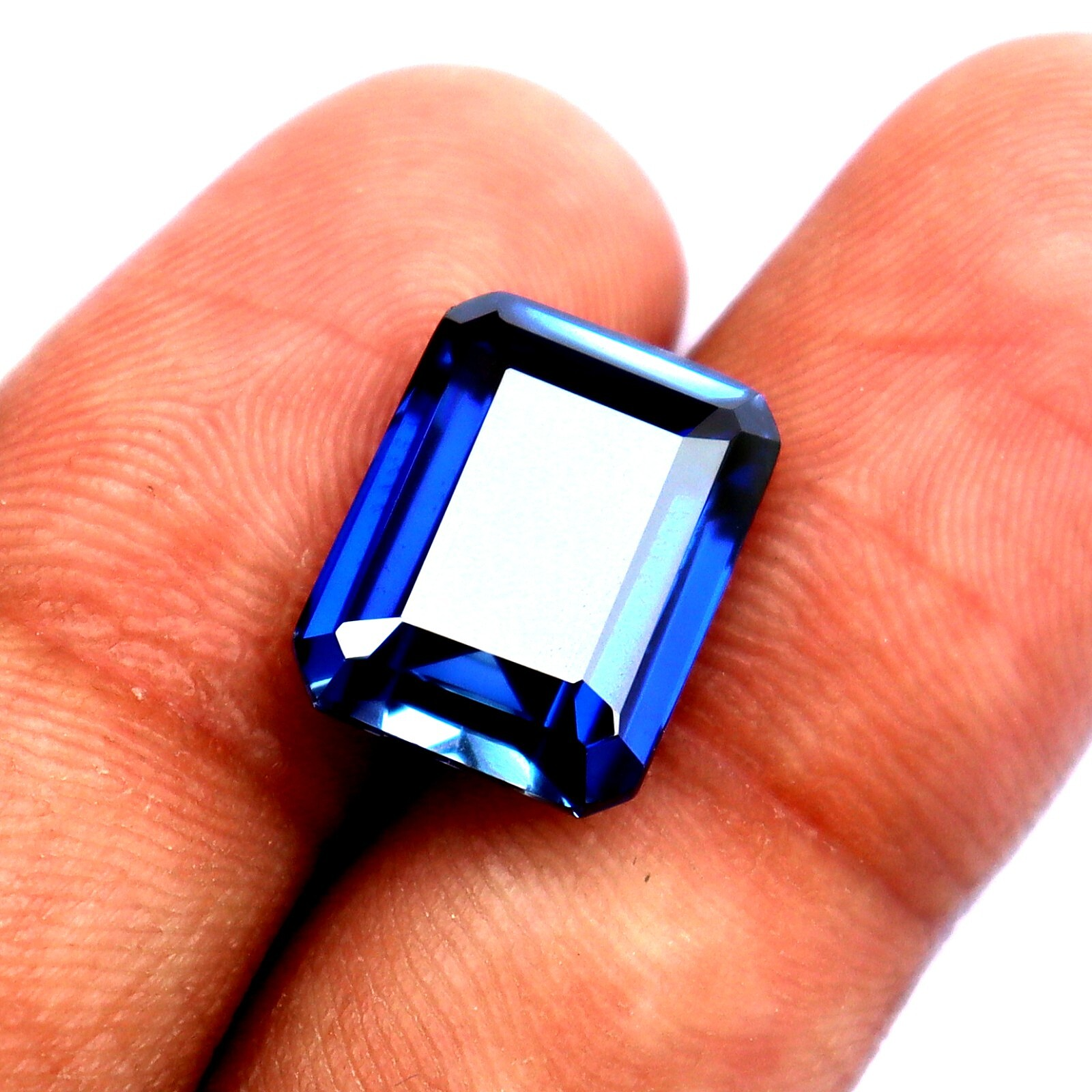 Certified Natural Blue Sapphire Loose Gemstone 10 Ct Emerald Cut