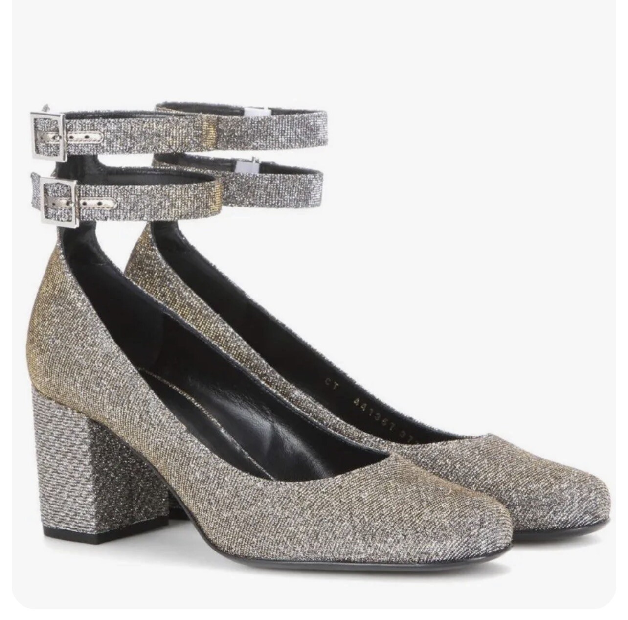 Saint Laurent decolte alla caviglia metalliche per bambini 70 mm Ciad Argento