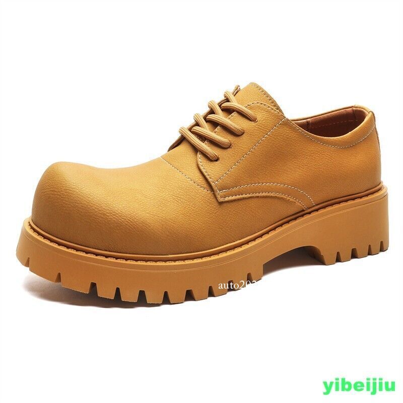 SAOLA Scarpe uomo grandi punta tonda plateau pelle stringate casual derby business party