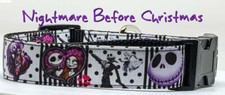 Horror dog collar handmade adjustable buckle collar 1" wide
