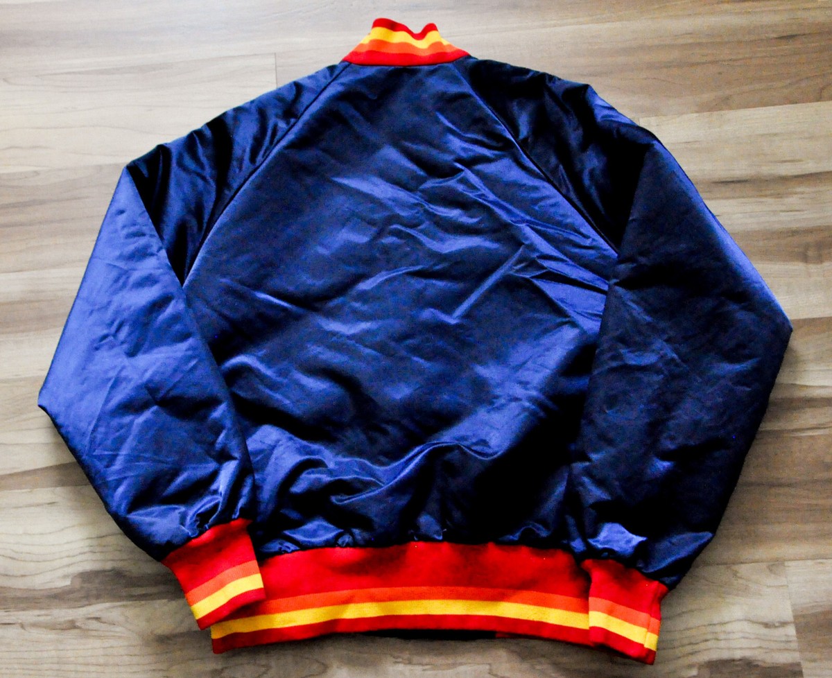 Houston Astros STARTER Jacket Satin MLB Navy Blue Vintage 80's