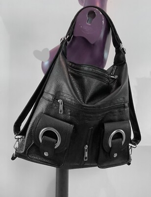 Black Bag Rucksack Multiway Bag Emmiol Bag Y2K Bag 2K1 Schultasche