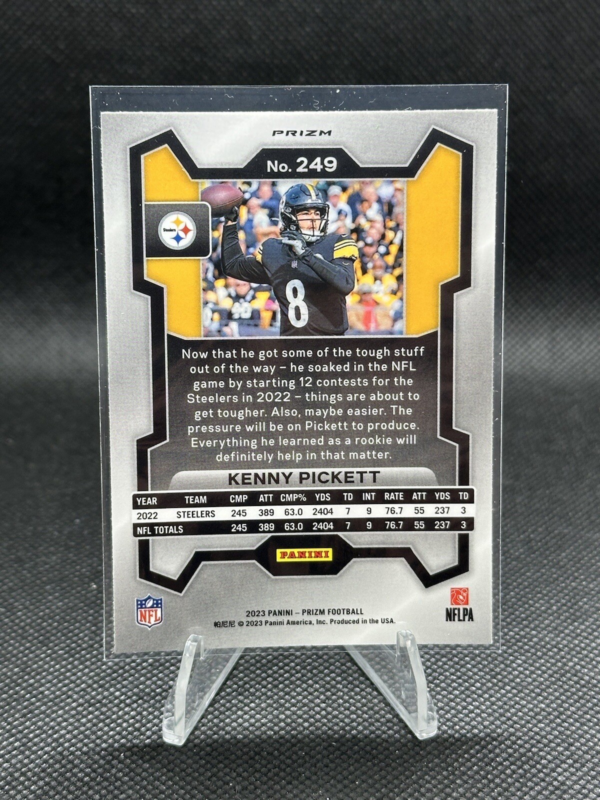 2023 Panini Prizm Kenny Pickett Green Pulsar Prizm 249 Pittsburgh