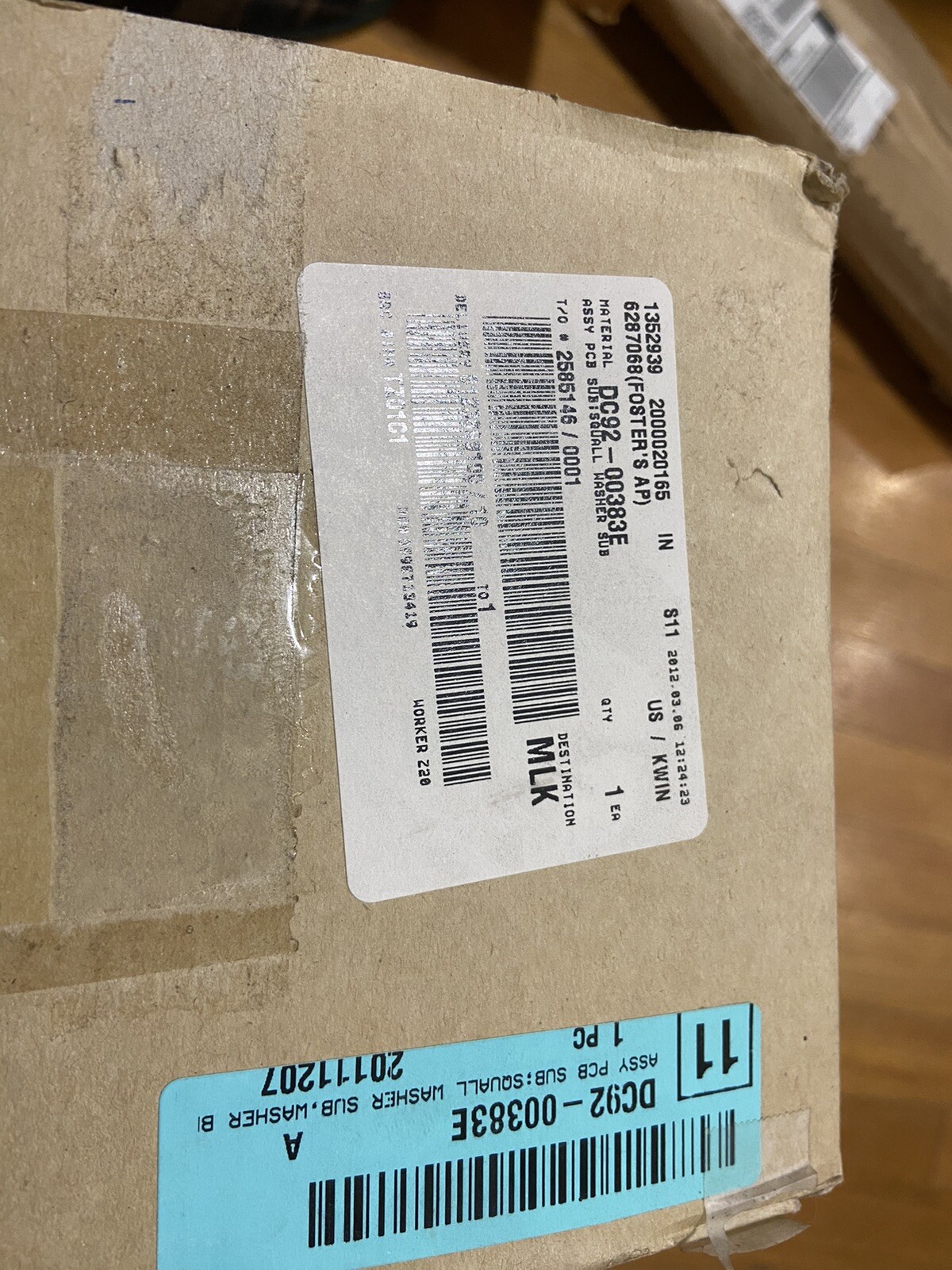 Samsung Washer DC92-00383E Control Board PCB Assembly Sub