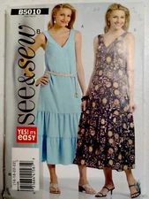 Dress Tiered 16 18 20 22 See & Sew Butterick B5010 Sewing Pattern Cut 5010 Easy