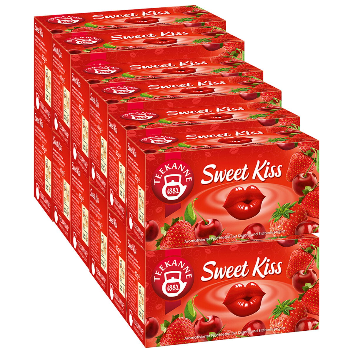 Tetera Sweet Kiss Früchtetee Cereza Sabor a Fresa Bolsa 60g 12er Pack