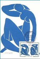 1320  + FDC   CARTE MAXIMUM  1er JOUR  NUS  BLEUS  H.  MATISSE