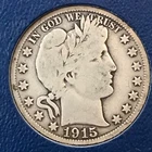 1915-s Barber half dollar , VG, scarce date