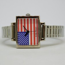 Nine West 9W/1521 US Flag Quartz Analog Women's Watch Sz. 5 3/4" New Battery
