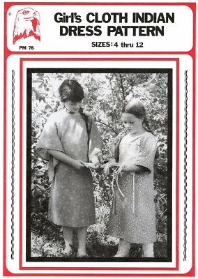 Native American Girl's Cloth Indian Dress sz 4-12 Eagle's View Sewing Pattern 78